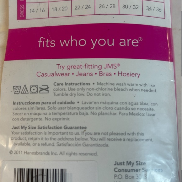 Just My Size by Hanes 5 Briefs White 34/36 Panty Plus Size 14 Breathable Cotton - Picture 8 of 10